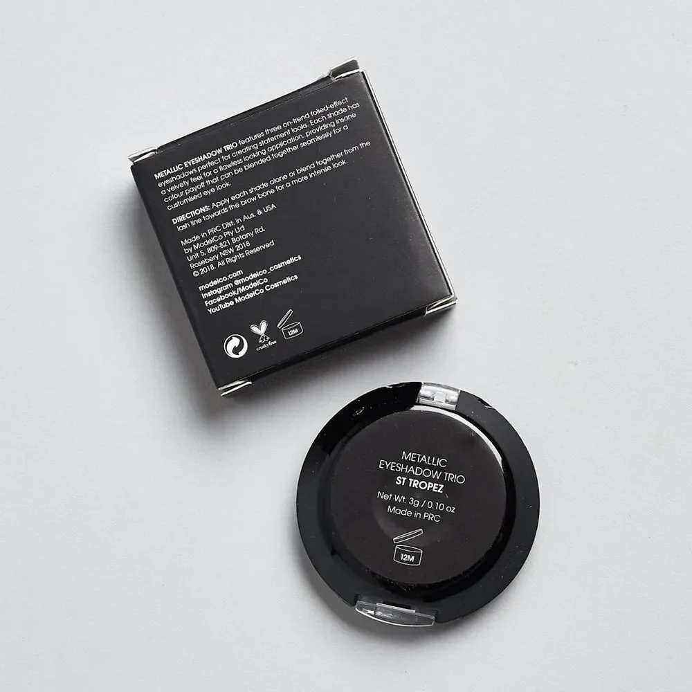 3/20💘Modelco Metallic Eyeshadow Trio St. Tropez